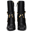 Schwarze Lederstiefeletten