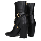 Schwarze Lederstiefeletten