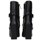 Schwarze Lederstiefeletten
