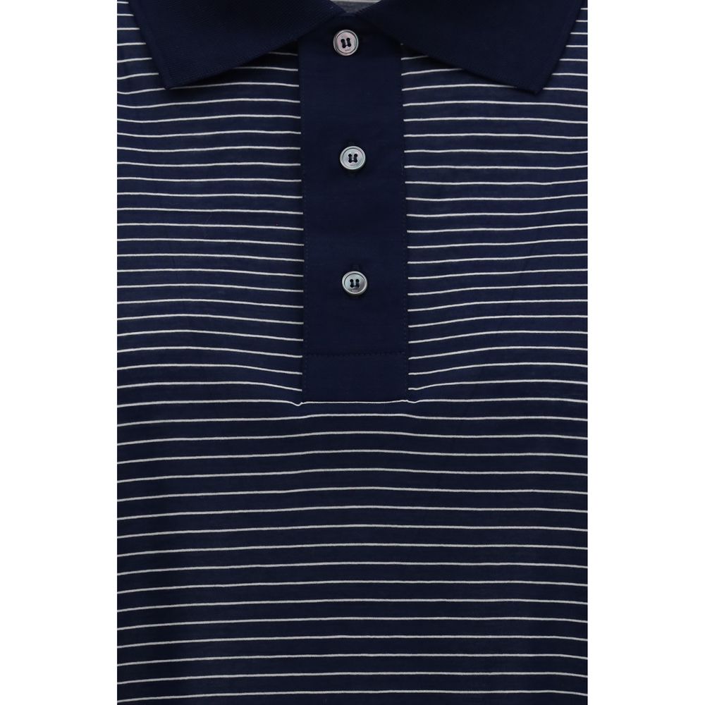 Blue Cotton Polo Shirt