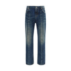 Gerade geschnittene Jeans aus blauer Baumwolle