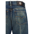 Gerade geschnittene Jeans aus blauer Baumwolle