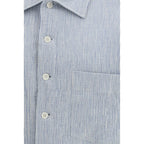 Blue Cotton Shortsleeve Shirt