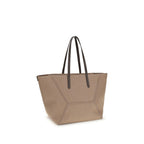Borsa a spalla in cotone beige