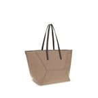 Borsa a spalla in cotone beige