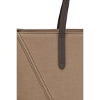 Borsa a spalla in cotone beige