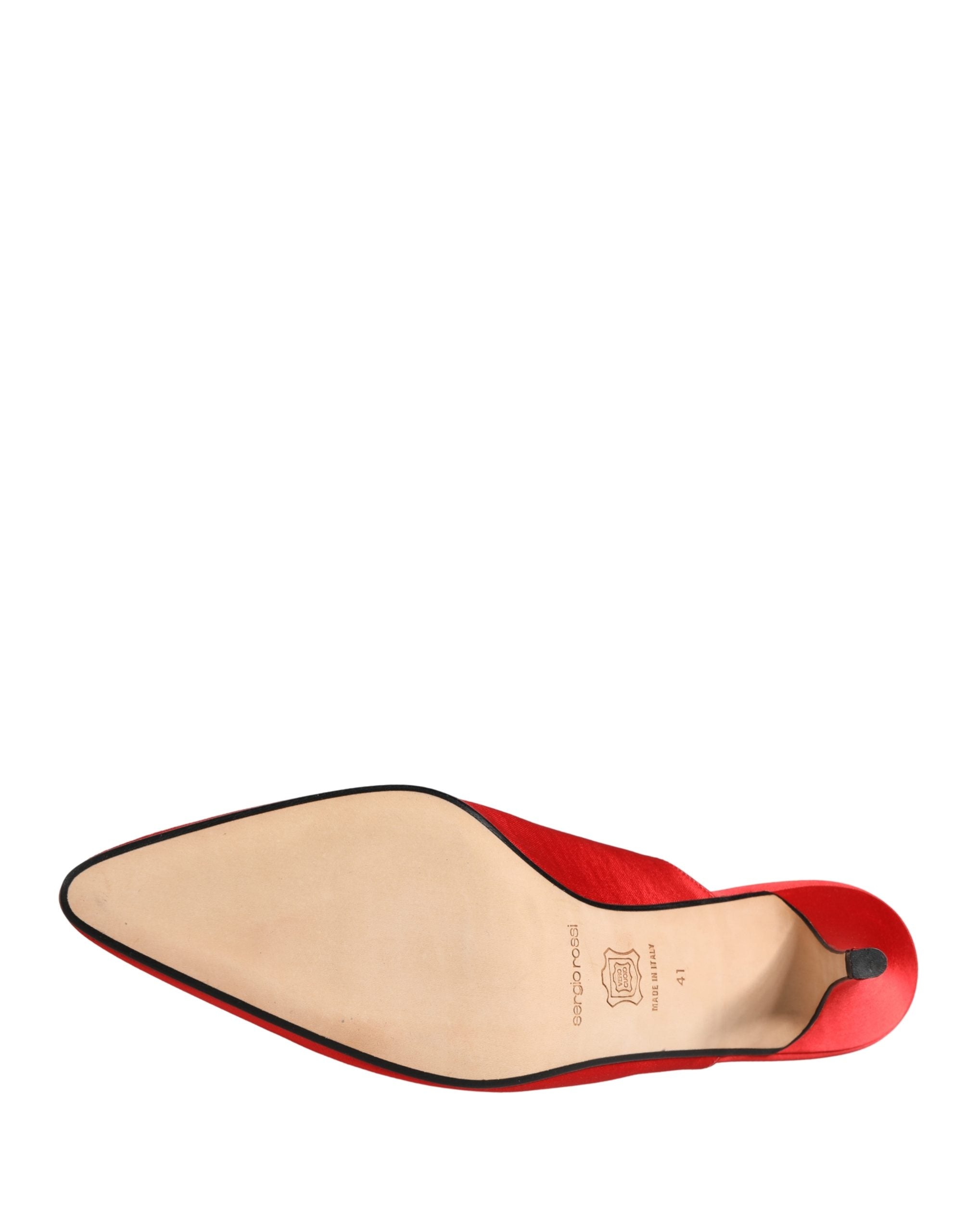 Scarpe Mules con Tacco in Camoscio Rosso