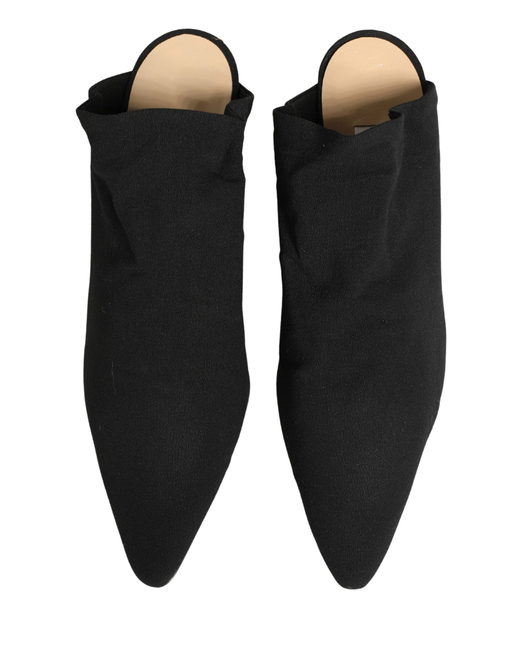 Scarpe con tacco a punta aperta in pelle scamosciata nera