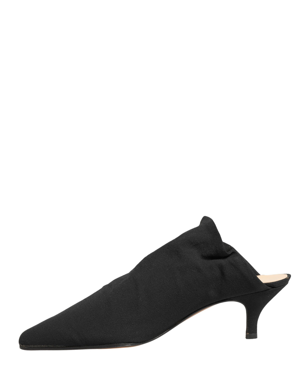 Scarpe con tacco a punta aperta in pelle scamosciata nera