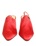 Rote Wildleder Slingback-Pumps