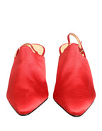 Rote Wildleder Slingback-Pumps