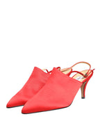 Rote Wildleder Slingback-Pumps