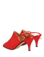 Rote Wildleder Slingback-Pumps