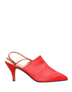 Rote Wildleder Slingback-Pumps