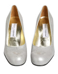 Weiße Leder High Heels Damen Pumps