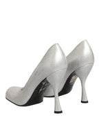 Weiße Leder High Heels Damen Pumps