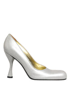 Weiße Leder High Heels Damen Pumps