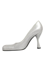 Weiße Leder High Heels Damen Pumps