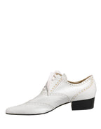 Weiße Leder Brogue Oxford Schnürschuhe
