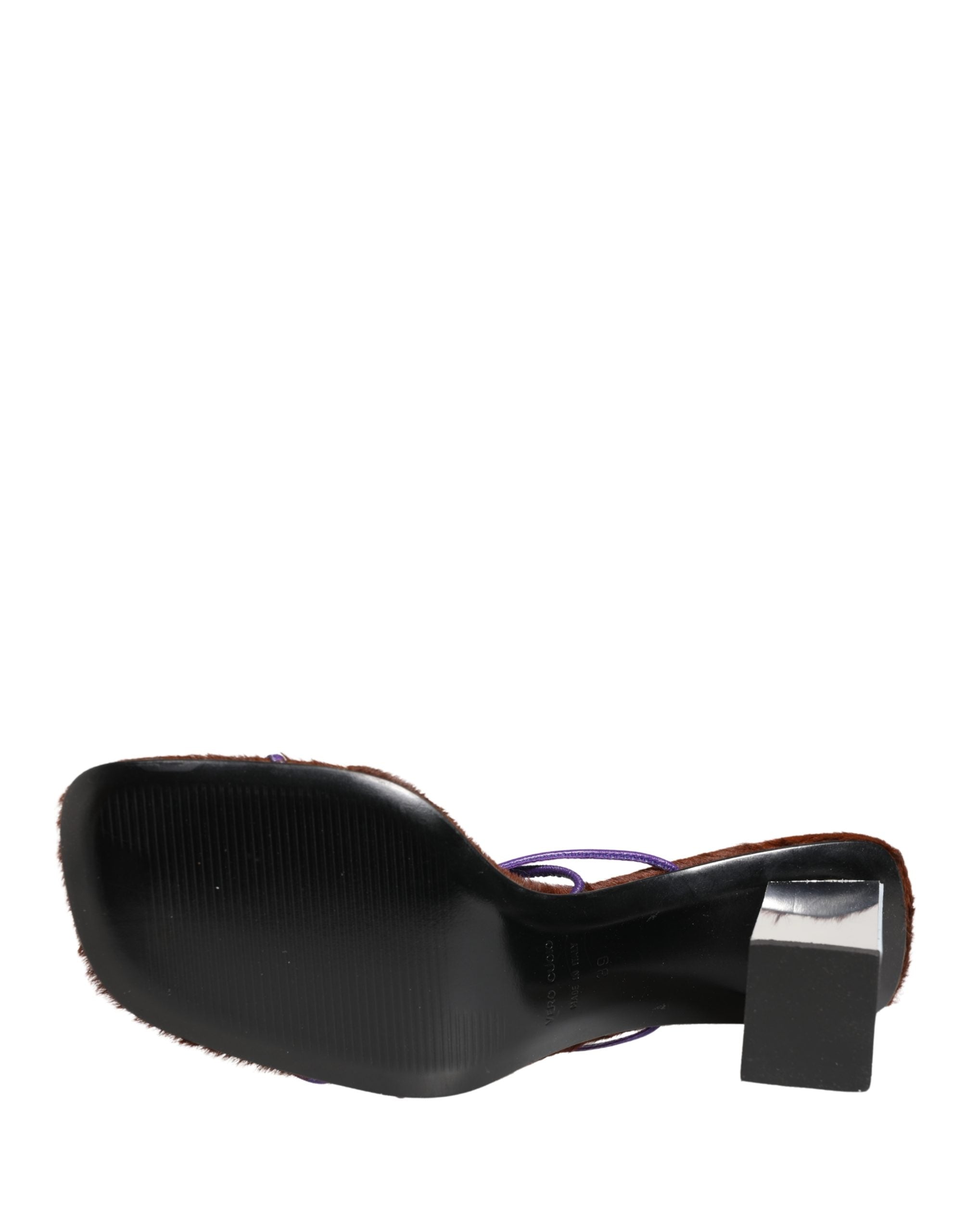Sandali con tacco a blocco argento slip-on