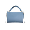 Blue Leather Women Handbag