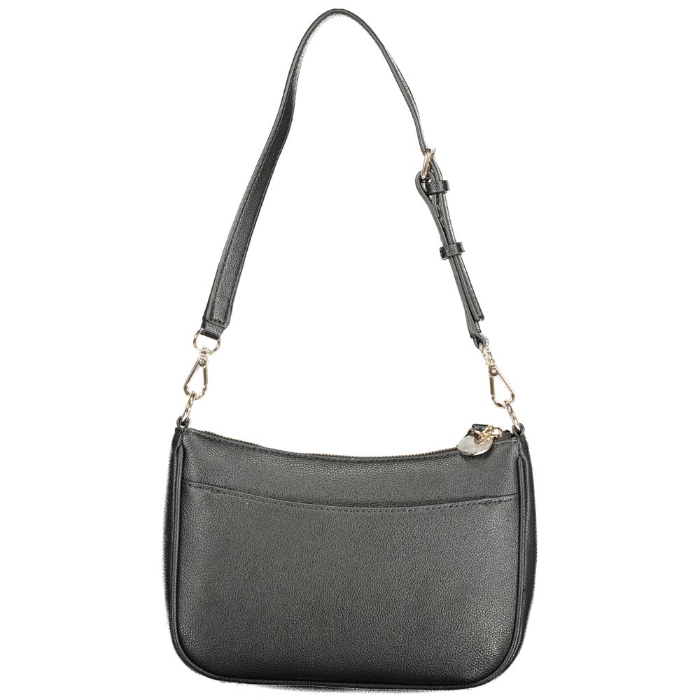 Schwarze Damenhandtasche aus Polyurethan