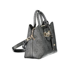 "Black Polyurethane Women Handbag"