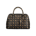 Brown Polyurethane Women's Handbag
