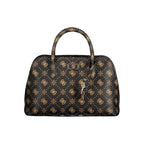 Brown Polyurethane Women's Handbag