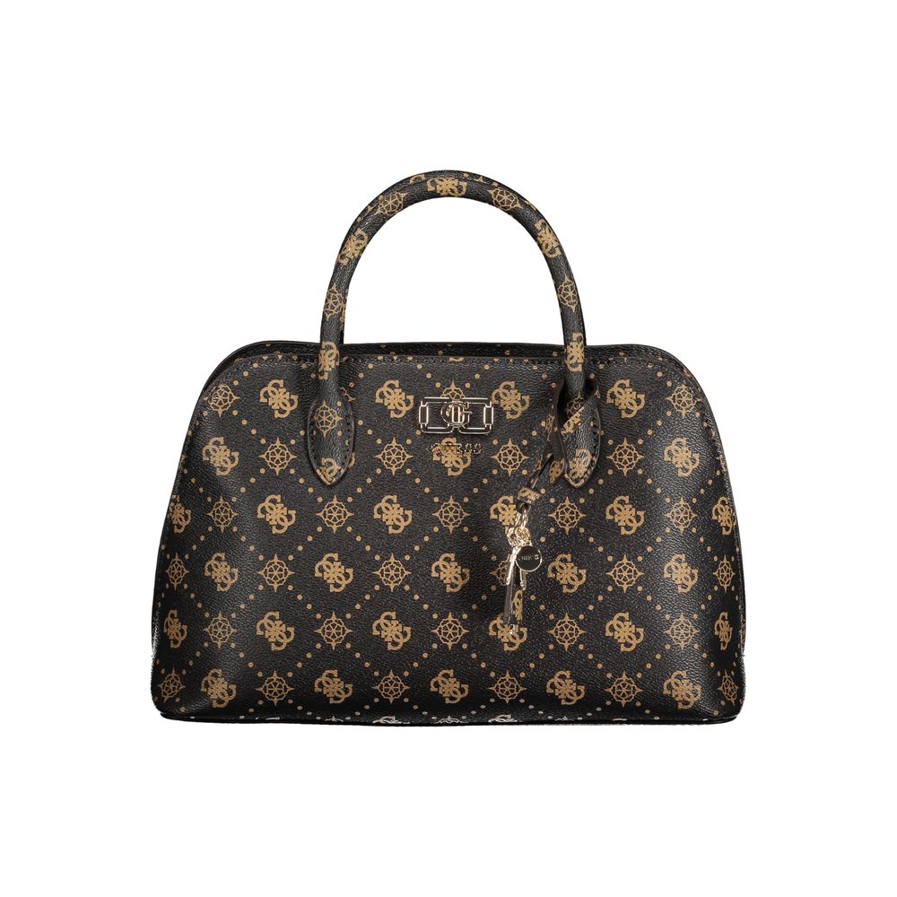 Brown Polyurethane Women's Handbag