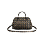 Brown Polyurethane Women's Handbag