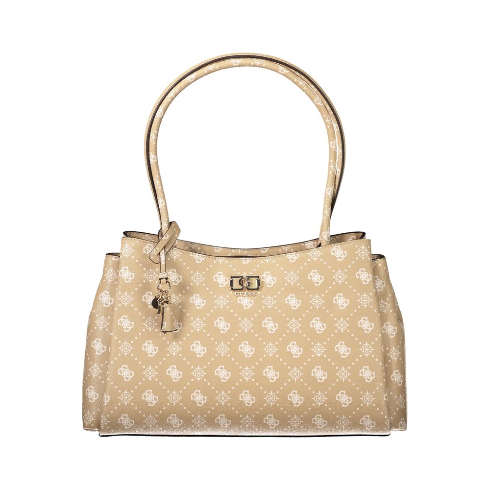 Beige Polyurethan Damen-Handtasche