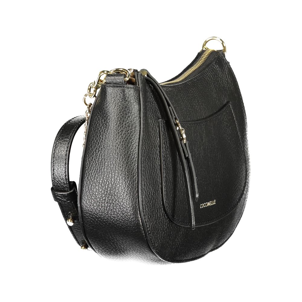Schwarze Leder-Damenhandtasche