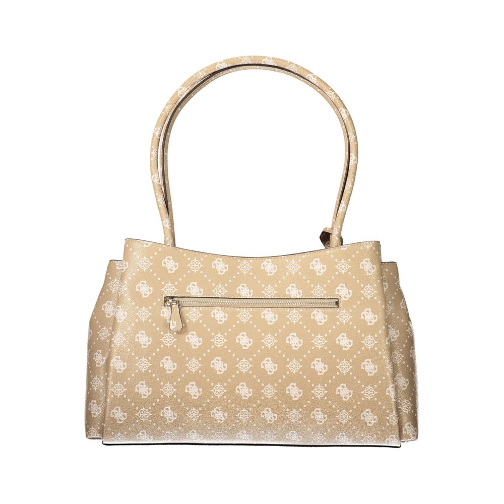 Beige Polyurethan Damen-Handtasche