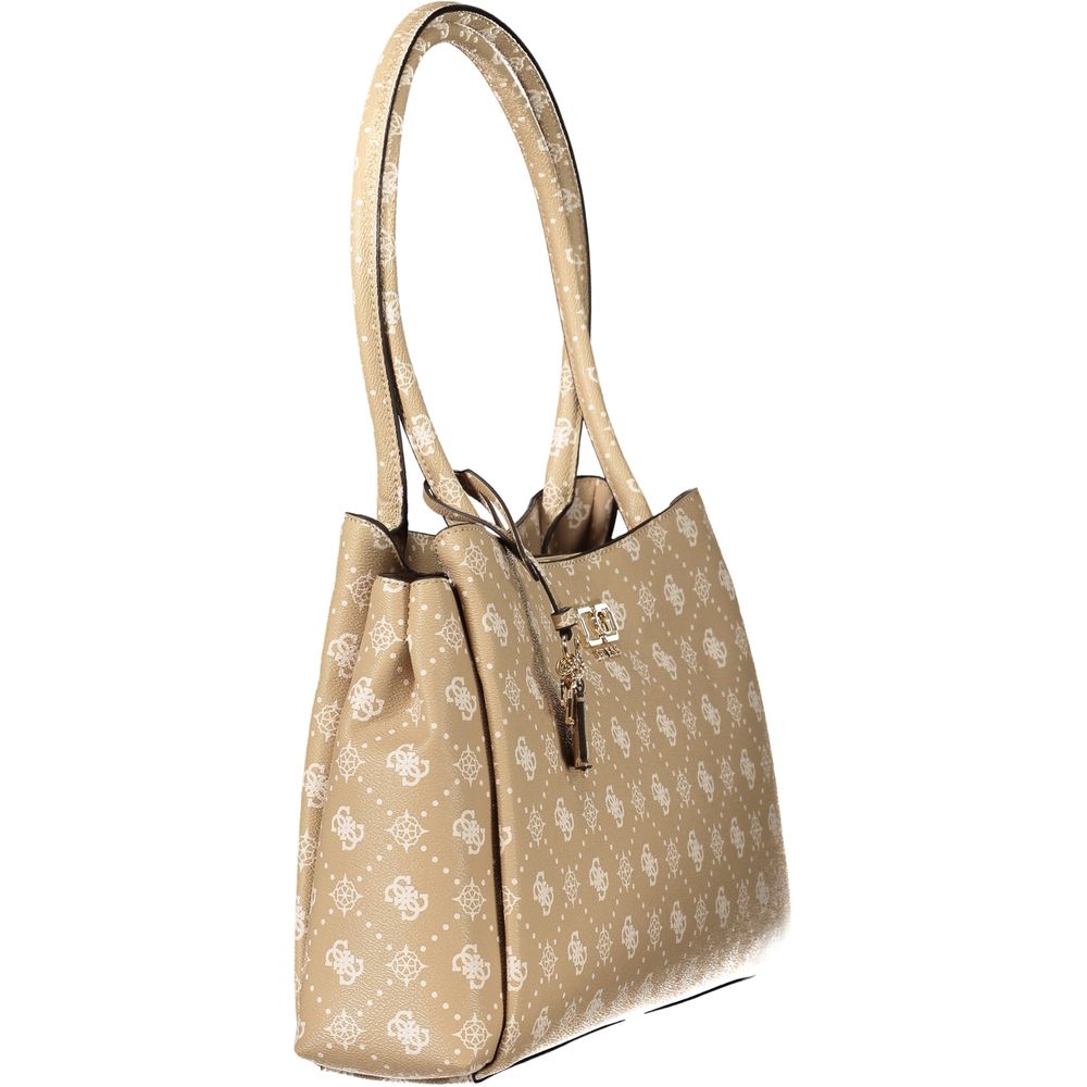 Beige Polyurethan Damen-Handtasche