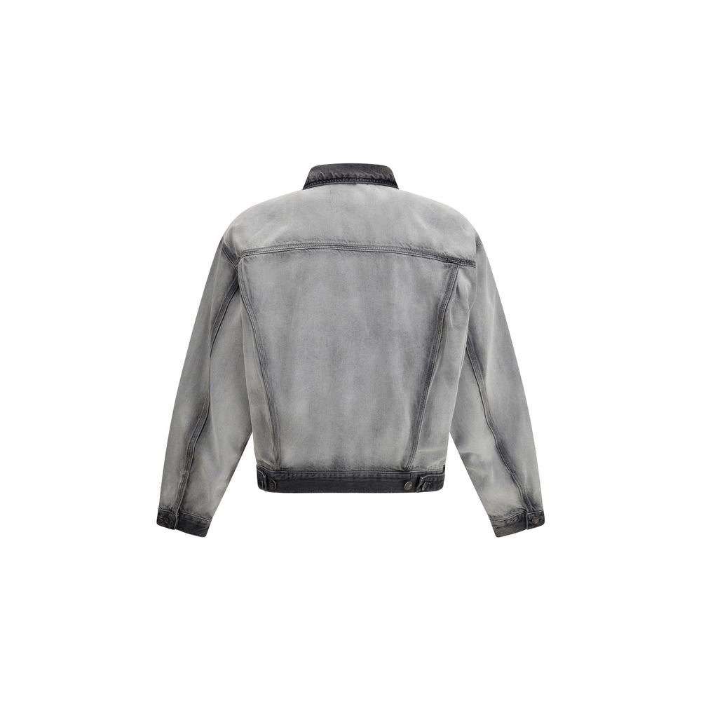 Graue Jeansjacke aus Baumwolle