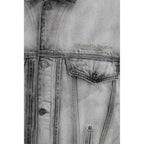 Graue Jeansjacke aus Baumwolle