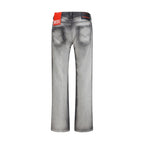 Graue Bootcut-Jeans aus Baumwolle