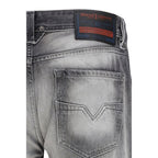 Graue Bootcut-Jeans aus Baumwolle