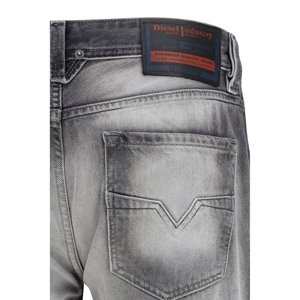 Graue Bootcut-Jeans aus Baumwolle