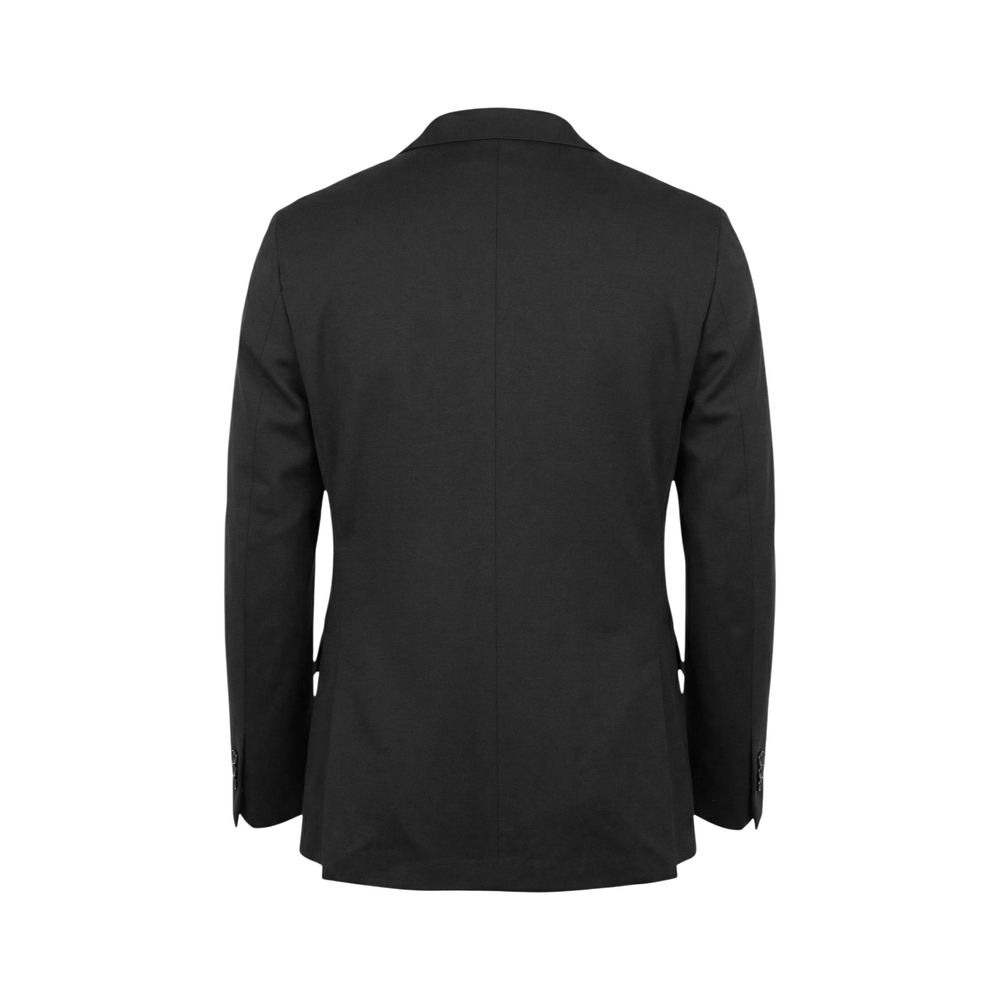 Black Cotton Two-Piece Suit
