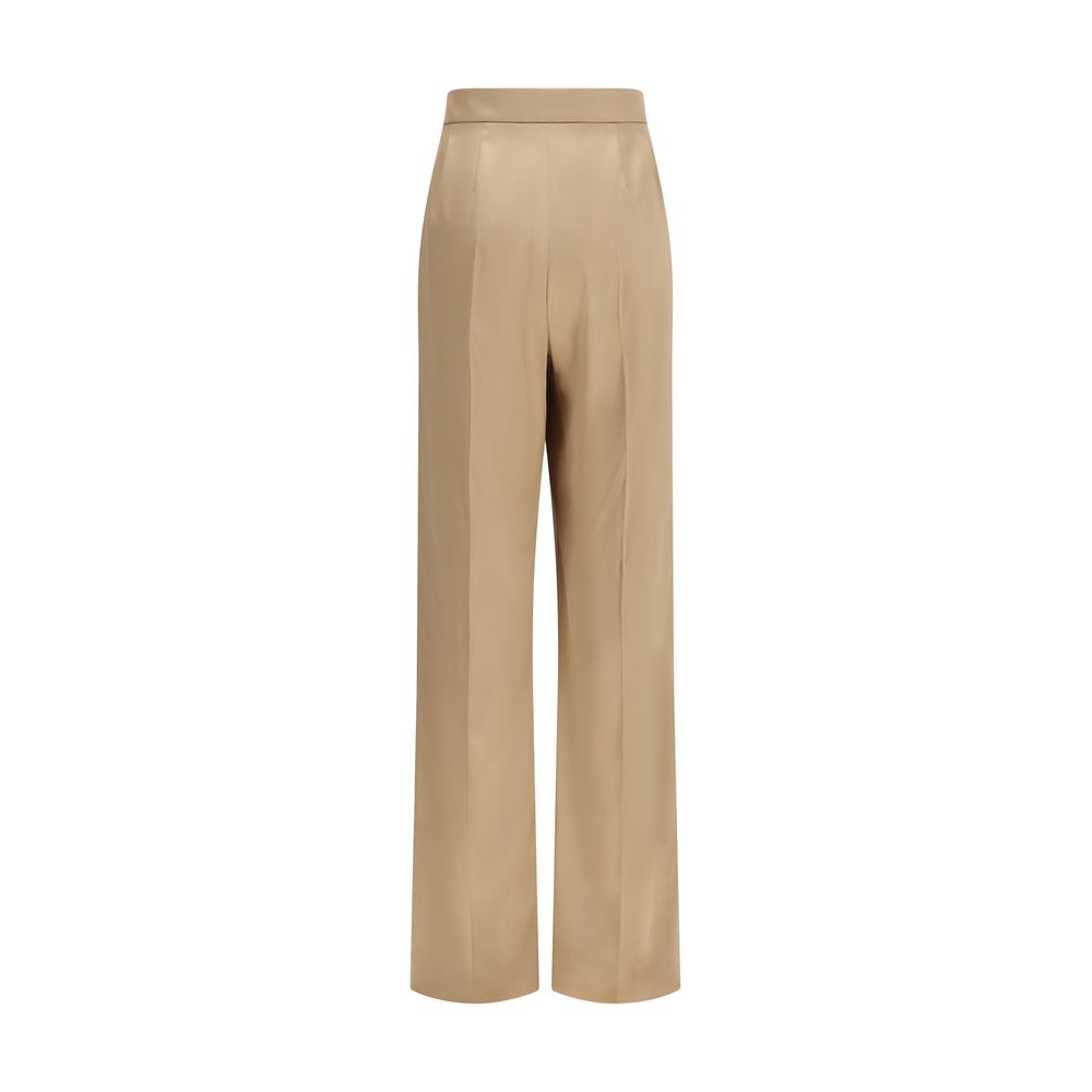Beige Seidenhose