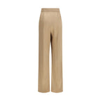 Beige Seidenhose