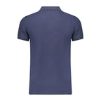 Blue Cotton Men Polo Shirt