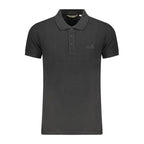 Black Cotton Men Polo Shirt