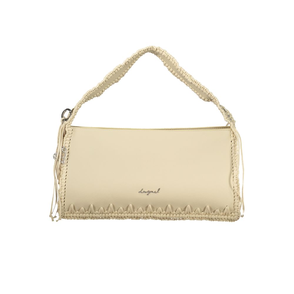 Beige Polyurethan-Damenhandtasche