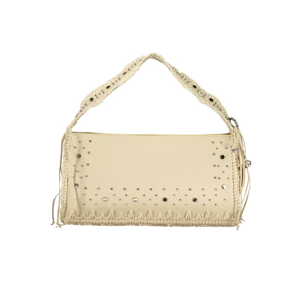 Beige Polyurethan-Damenhandtasche