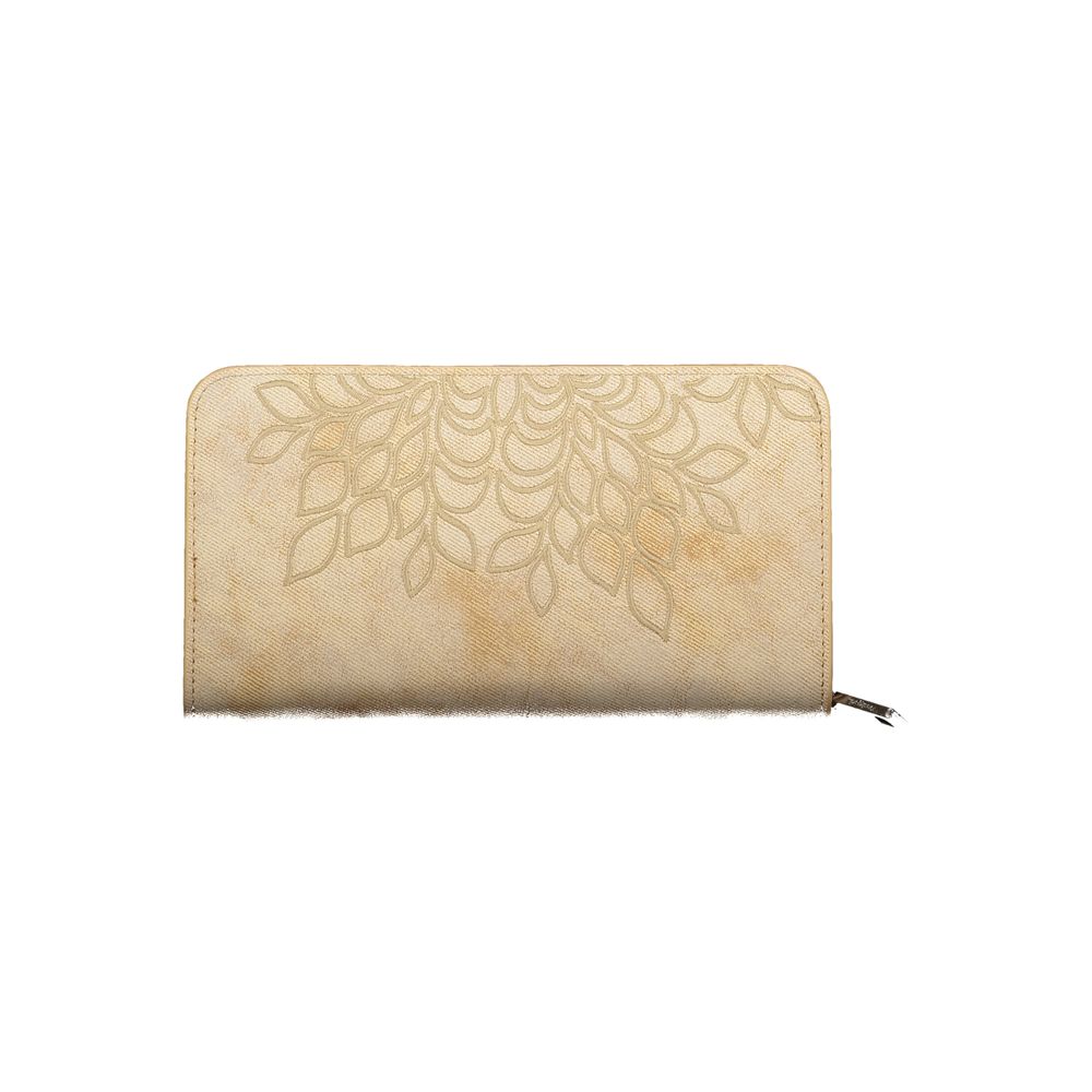 Beige Polyurethane Women's Wallet
