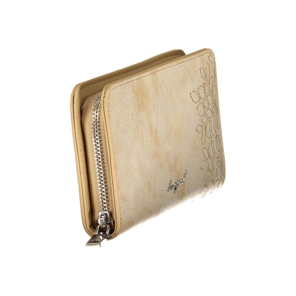 Beige Polyurethane Women's Wallet
