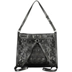 Black Polyurethane Women Backpack
